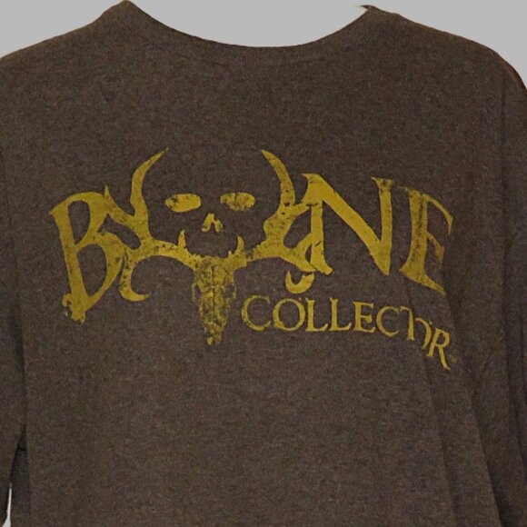 Bone Collector Men's Brown Short Sleeve T-Shirt with Skull Size L 42-44 (C261) - Picture 1 of 6